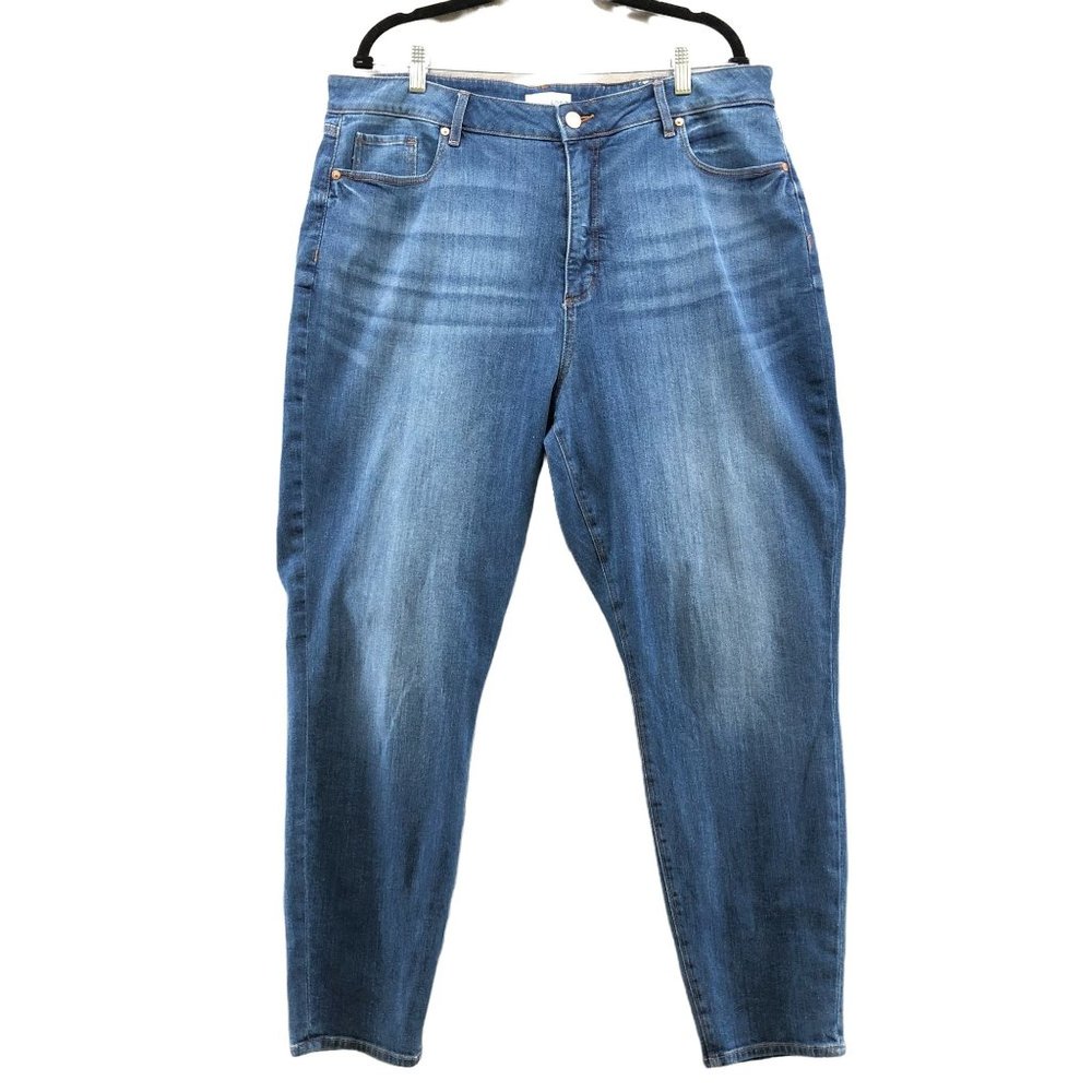 Loft Curvy High Waist Skinny Jeans Size 34/18 Blue Medium Wash Stretch